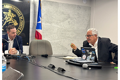 Pres de Col Ingenieros y Jose Tirado, pres. Sindicato de Bomberos