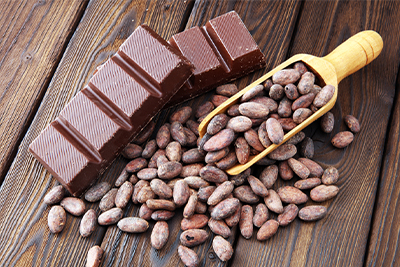 Cacao semillas y chococlate oscuro 1